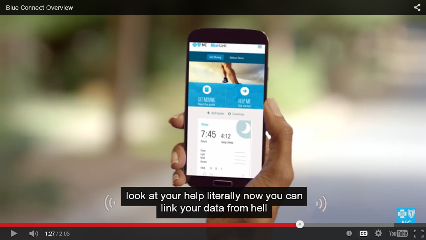 YouTube video with nonsense auto captions: Look at your help literally now you can link your data from hell